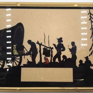 Cool Vintage Newton Mfg. Co. Western Cowboy Silhouette Art Piece